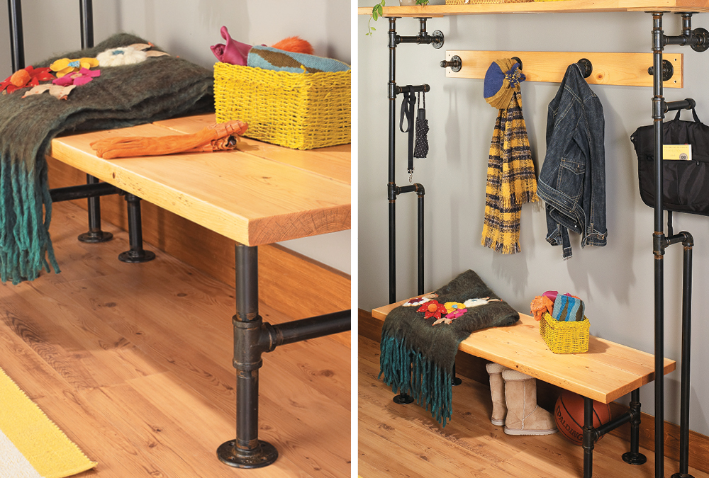 Build A Bench Coat Rack From Pipes My Home My Style